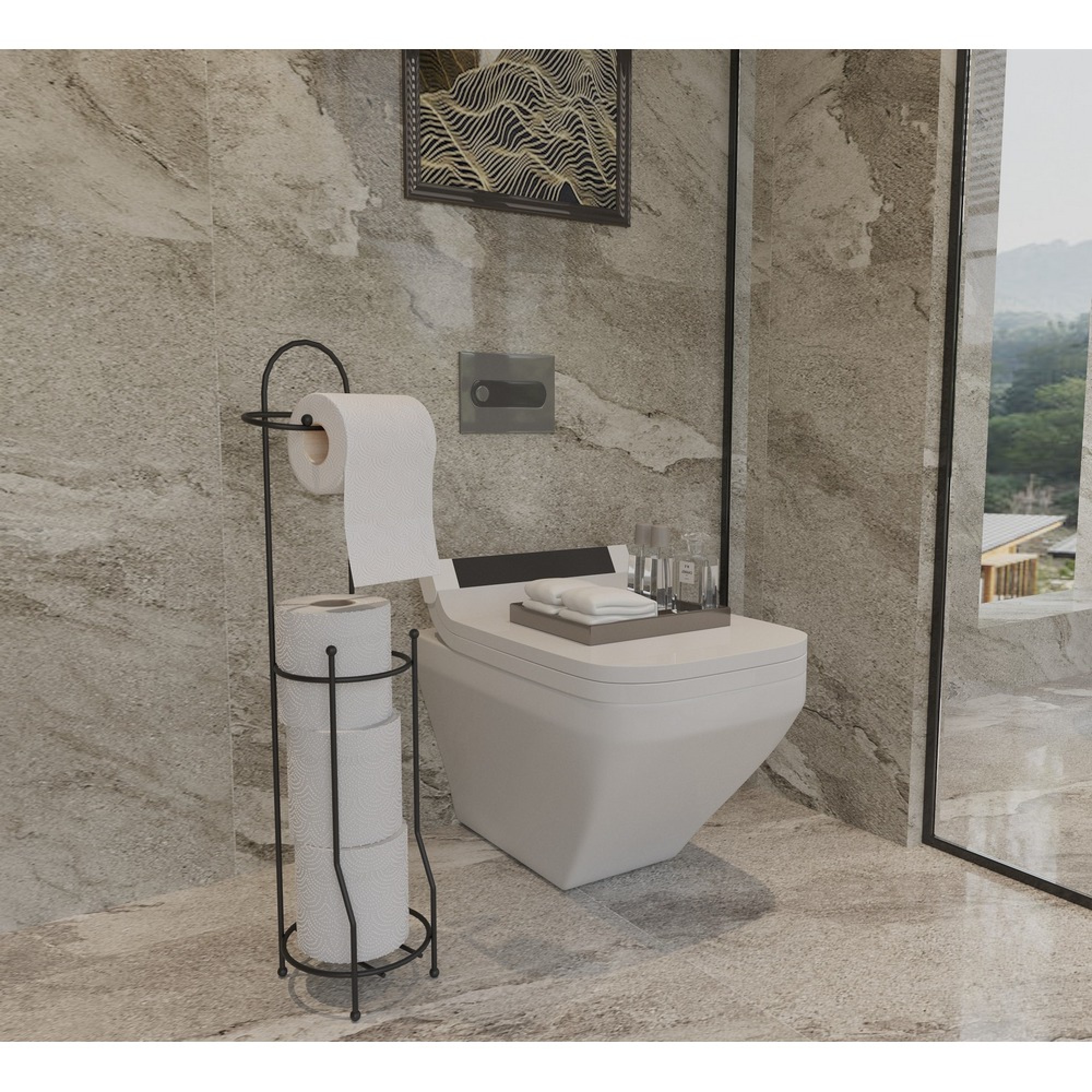 هەڵگری کلینسی تەوالێت - ڕەش - SB161-B