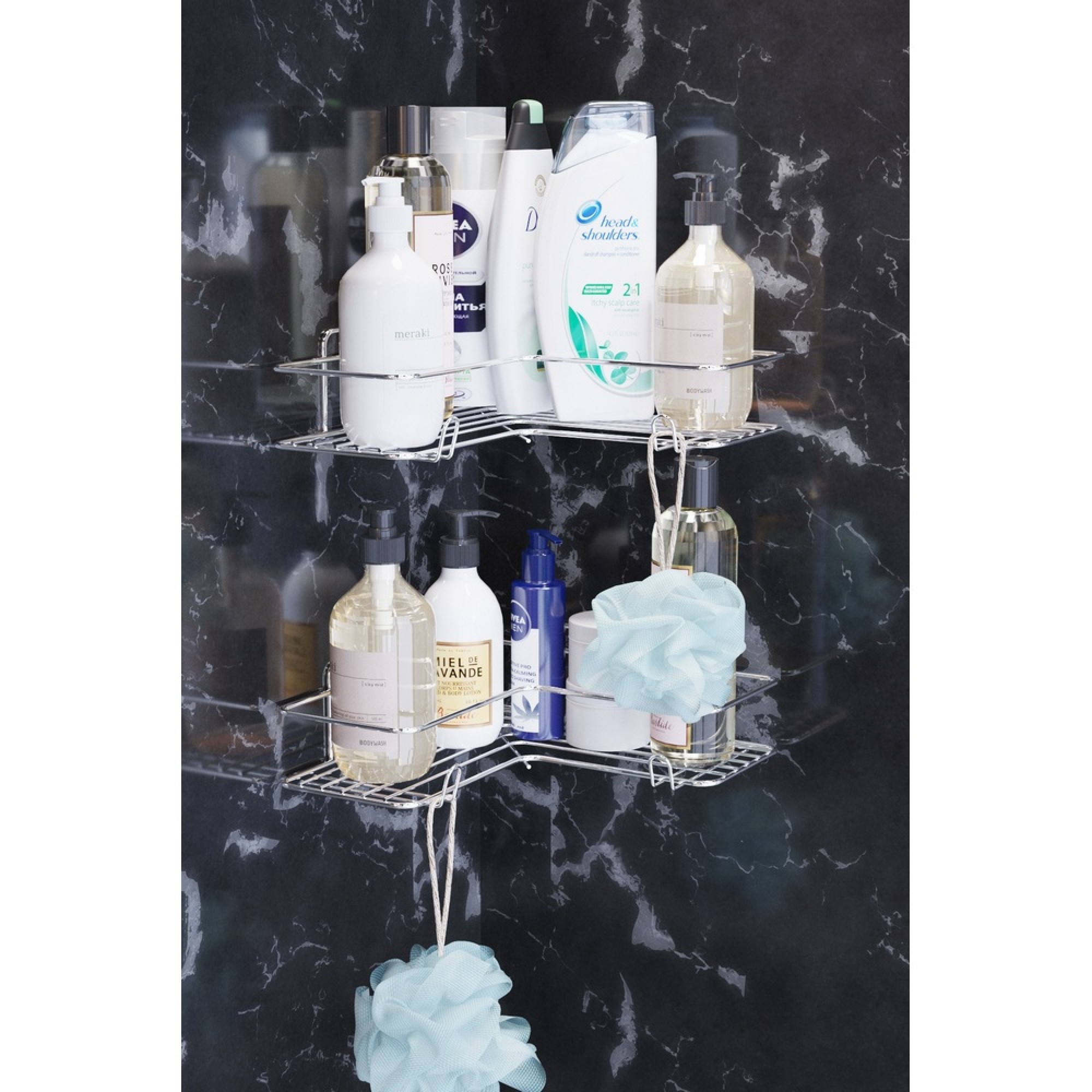 ڕەفەی گەرماو گۆشەی ٢ پارچەیی - کرۆم - SY003-C