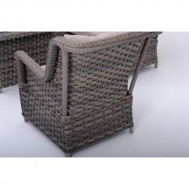 سێتی دانیشتنی ڕاتان 3+1+1 جۆری بێرێتا - قاوەیی