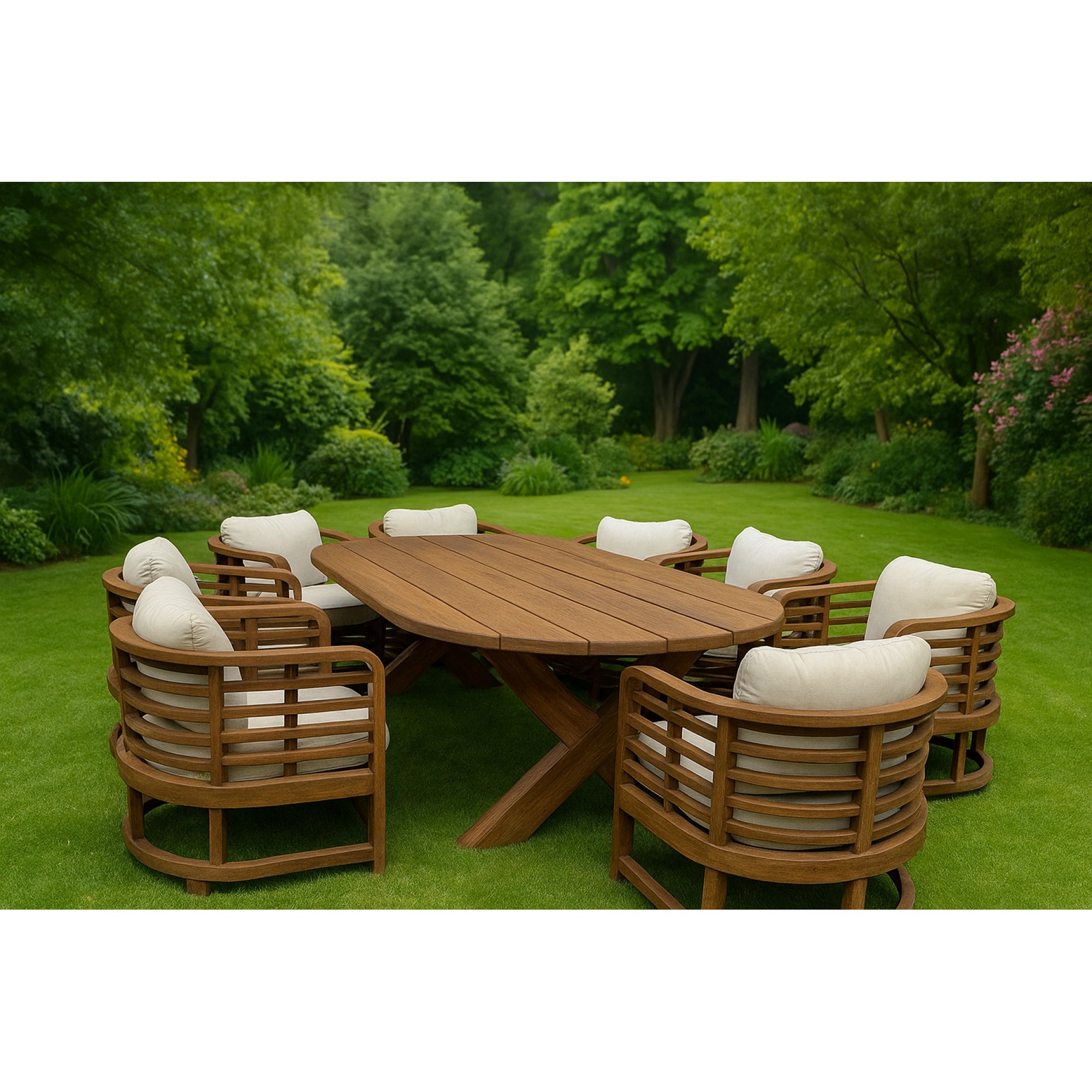  سێتی مێزی دار + 8 کورسی جۆری ئارێس ئیرۆکۆ