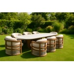 سێتی مێزی دار + 8 کورسی جۆری سیسیلی ئیرۆکۆ