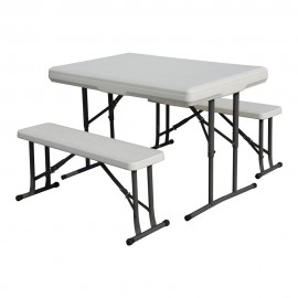 سێتی مێزی و کورسی پلاستیکی قەتکراوی 105*65*69 سم