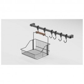 ڕێڵی چێشتخانە و سەبەتە بە ٦ قوڵاب - ڕەش - SM028-B