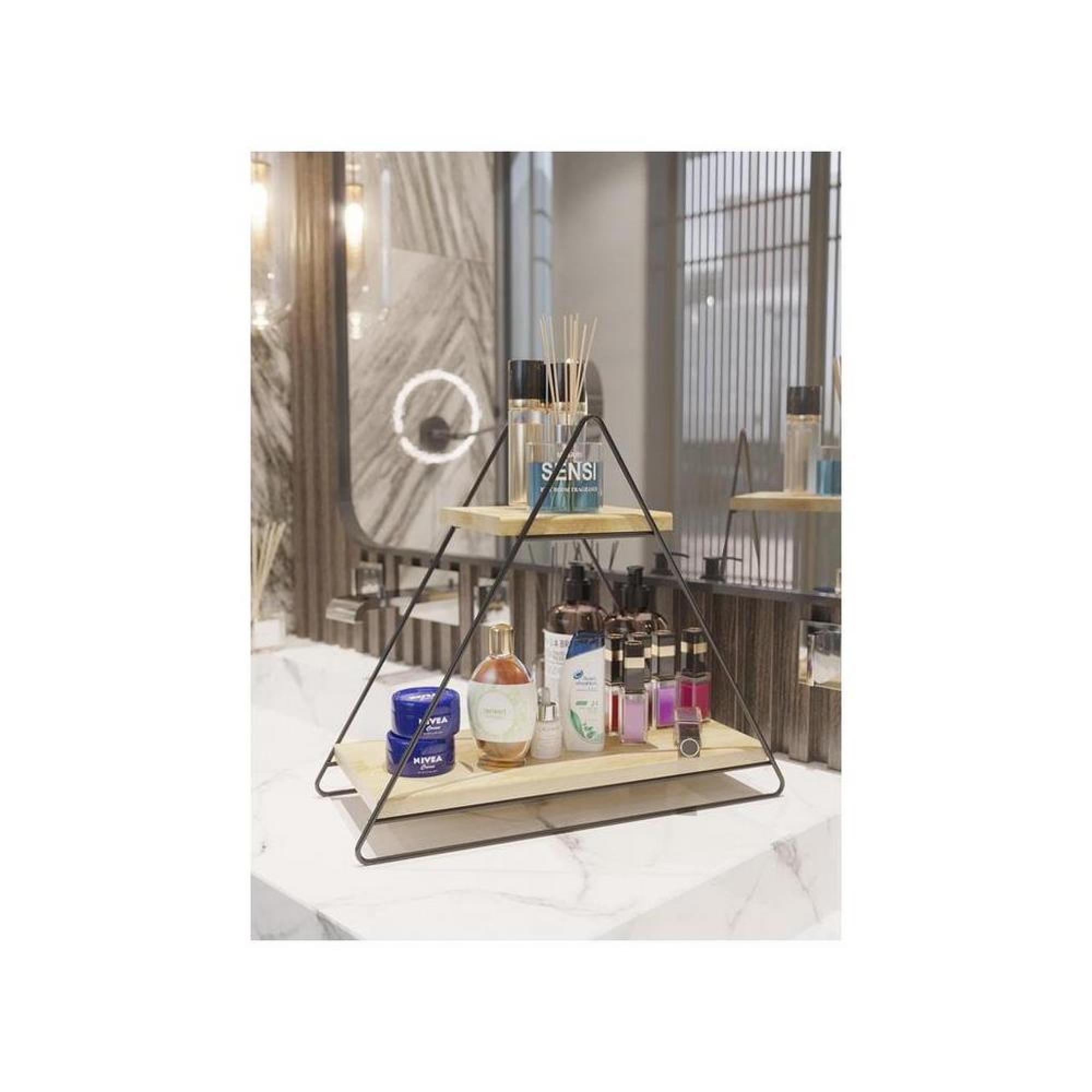 ڕەفەی دار سێگۆشەی ٢ قات - SD011-G