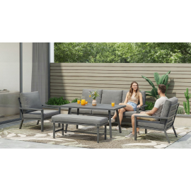 سێتی دانیشتنی باخچە 3+1+1 + پۆف + مێز؛ ڕەساسی