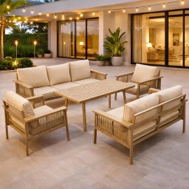 سێتی دانیشتنی ئەلەمنیۆمی 3+2+1+1 + مێز ; بڕۆنز