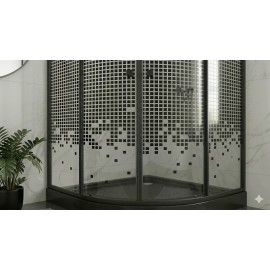 کابینەی دووشی نەخشداری تێتریس 90*90*185 سم 4 ملم