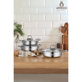 سێتی مەنجەلی بچووکی ستیل 6 پارچە - SAP-4066