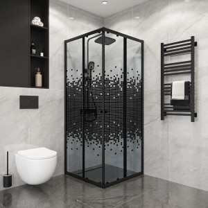 کابینەی دوشی کرۆم 100×100×185 سم 4 ملم (TETRIS)
