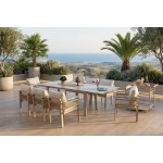 مێزی نانی ڤینیسیا سیرامیک + 8 کورسی 100*200+40+40 سم; لمی