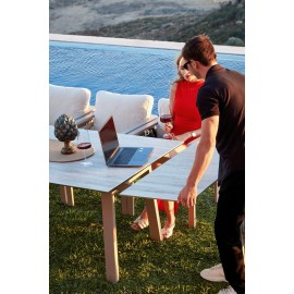 مێزی نانی ڤینیسیا سیرامیک + 8 کورسی 100*200+40+40 سم; لمی