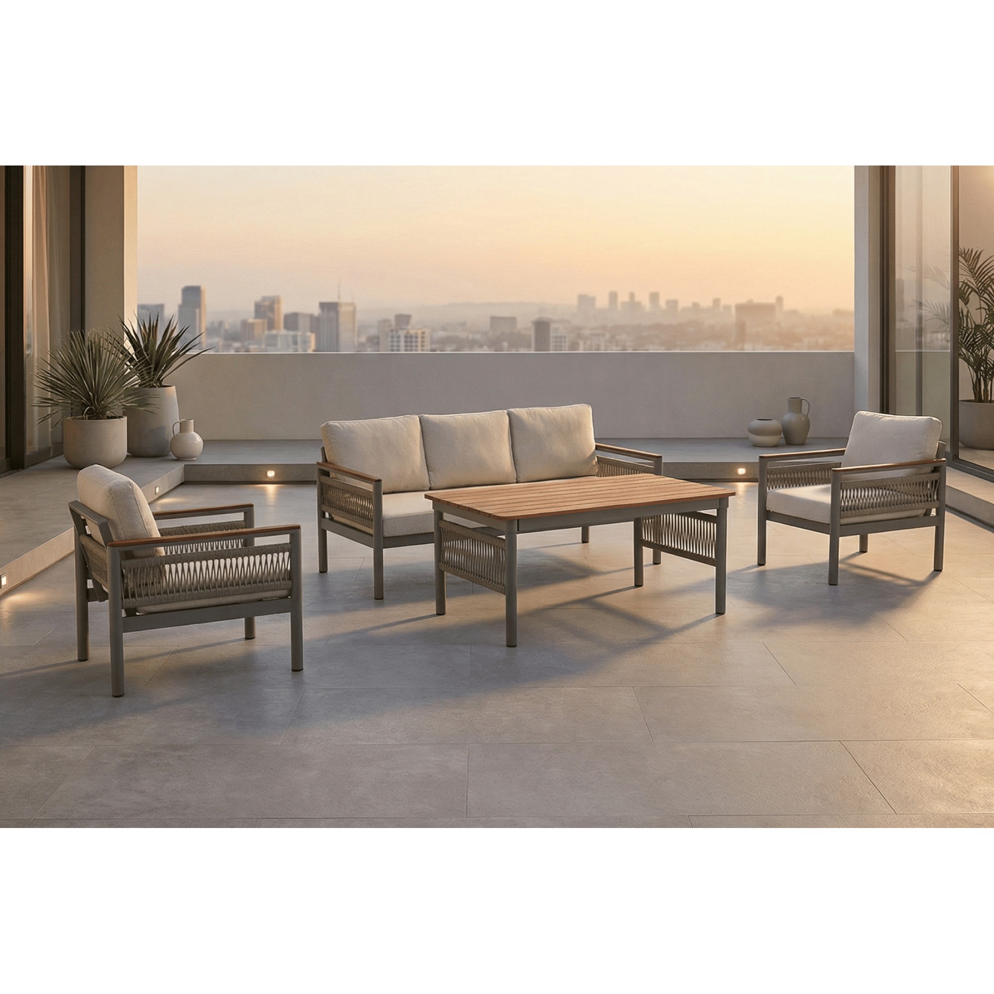 سێتی دانیشتنی ڤالتین 3+1+1 + مێزی بەرز; ئیستێنسیا - 7039