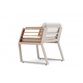 مێزی نانی چینار + 8 کورسیی تەختەی ئیرۆکۆ 100*230 ; لمی - ئیستانسیا