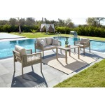 سێتی دانیشتنی گینۆڤا 2+1+1 + مێزی ناوەڕاستی ئەلەمنیۆم ; New Melon - 7006