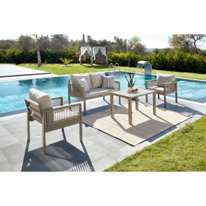 سێتی دانیشتنی گینۆڤا 2+1+1 + مێزی ناوەڕاستی ئەلەمنیۆم ; New Melon - 7006