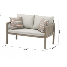 سێتی دانیشتنی گینۆڤا 2+1+1 + مێزی ناوەڕاستی ئەلەمنیۆم ; New Melon - 7006