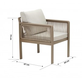 سێتی دانیشتنی گینۆڤا 2+1+1 + مێزی ناوەڕاستی ئەلەمنیۆم ; New Melon - 7006