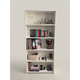 کتێبخانەی 5 ڕەفە 25*75*160 سم ; سپی