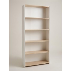 کتێبخانەی 5 ڕەفە 25*75*160 سم ; سپی/بەڕووی سەفیر