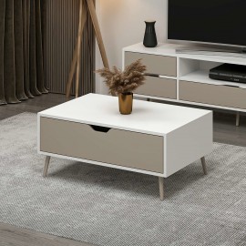 مێزی ناوڕاستی ئێلینا 90*60*41 سم ; سپی