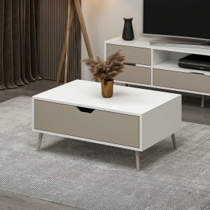 مێزی ناوڕاستی ئێلینا 90*60*41 سم ; سپی