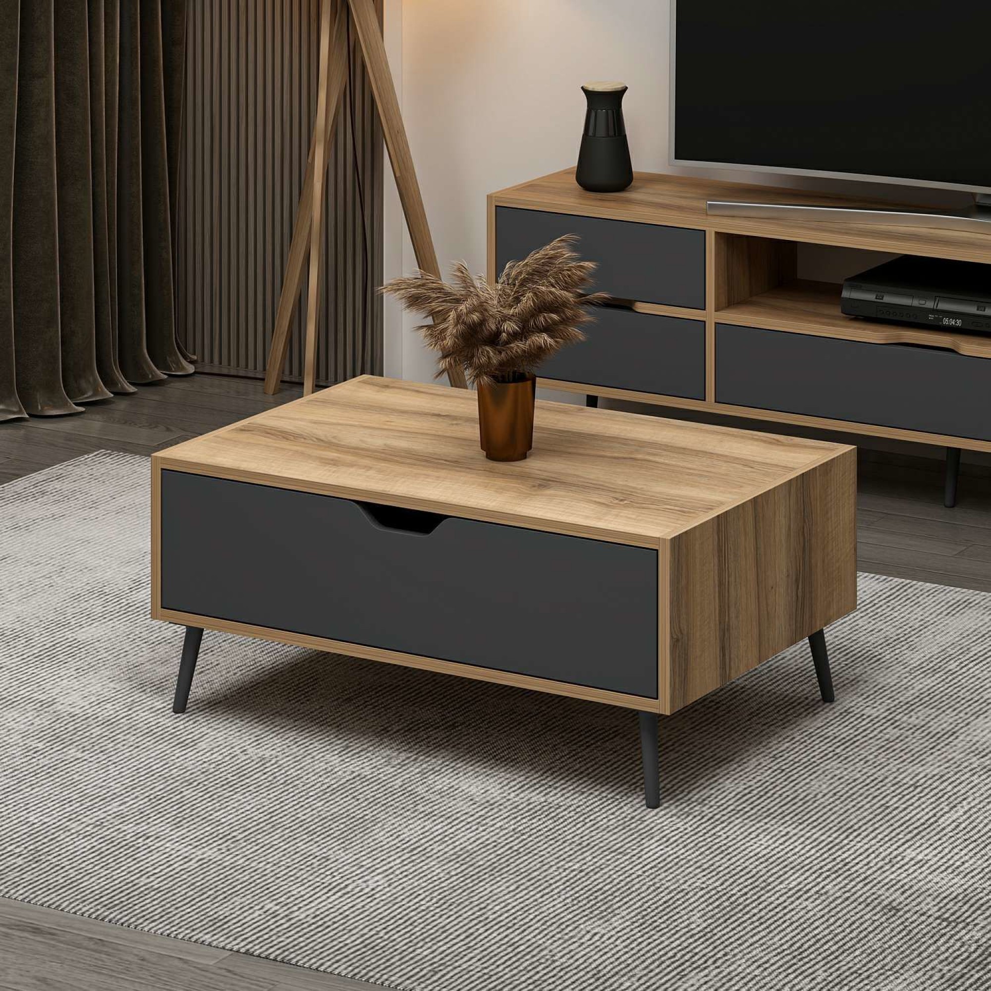 مێزی ناوڕاستی ئێلینا 90*60*41 سم ; ئەنتراسیت