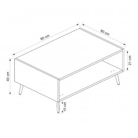 مێزی ناوڕاستی ئێلینا 90*60*41 سم ; ئەنتراسیت