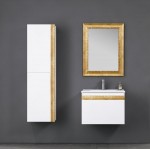 سێتی دۆلابی حەمامی جۆری بۆستن ٦٠ سم؛ سپی/ئاڵتوونی