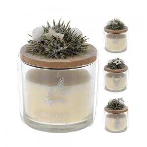 مۆم لە شووشەدا 75 مم رەنگی سپی