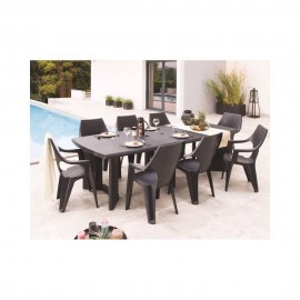 مێزی پلاستیکی نیویۆرک رەنگی ئەنتراسایت 260*105*75 سم