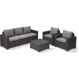 قەنەپەی باخچەی 3 نەفەری كالیفۆرنیا رەنگی ئەنتراسایت 187*72*67 سم