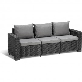 قەنەپەی باخچەی 3 نەفەری كالیفۆرنیا رەنگی ئەنتراسایت 187*72*67 سم