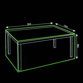 بەرگی مێزی باخچە رەنگی ڕەش 165 × 115 × 80 سم