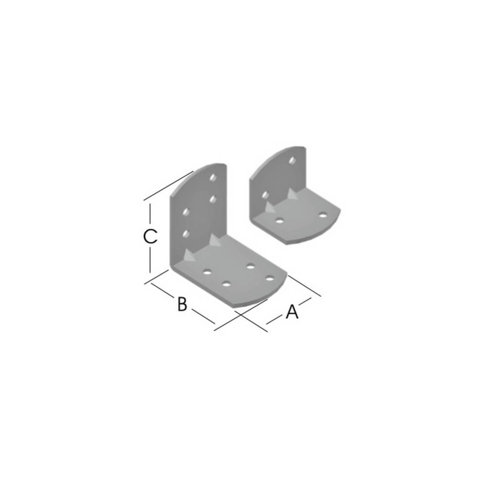 گۆشەی بەستنی 90 پلەی سەر بازنەیی 30*75*75