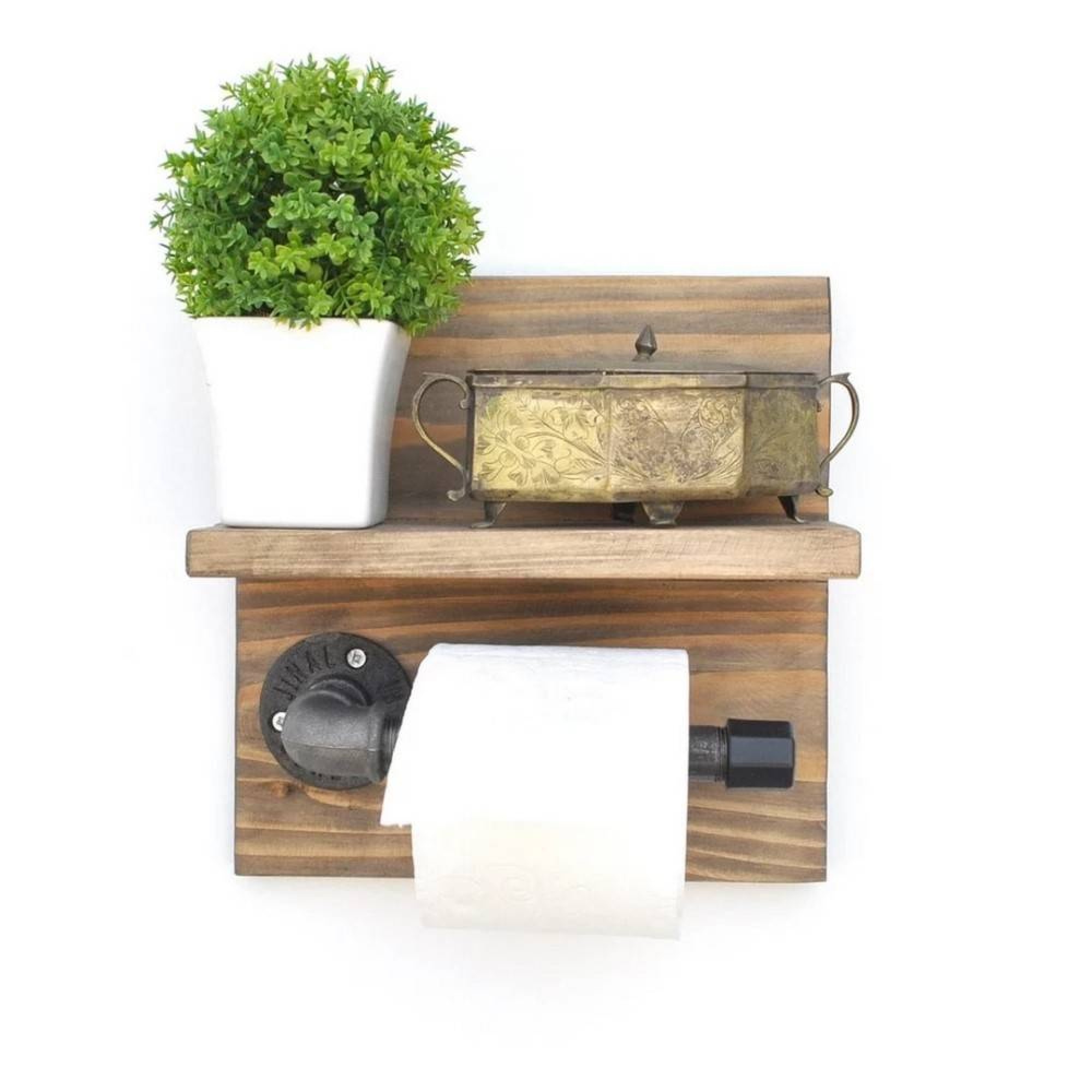 هەڵگری کاغەزی تەوالێت رەنگی گوێزی و ڕەش