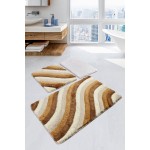 سێتی بەرپێی گەرماوی ئەکریلیکی 3 پارچە؛ بێجی و قاوەیی - 351ALS2134