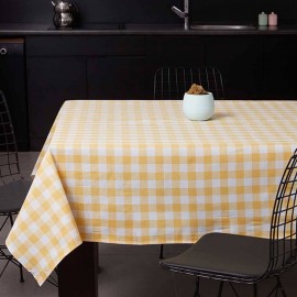 سەرچەفی سەر مێز (160 * 160) ڕەنگی زەرد و سپی