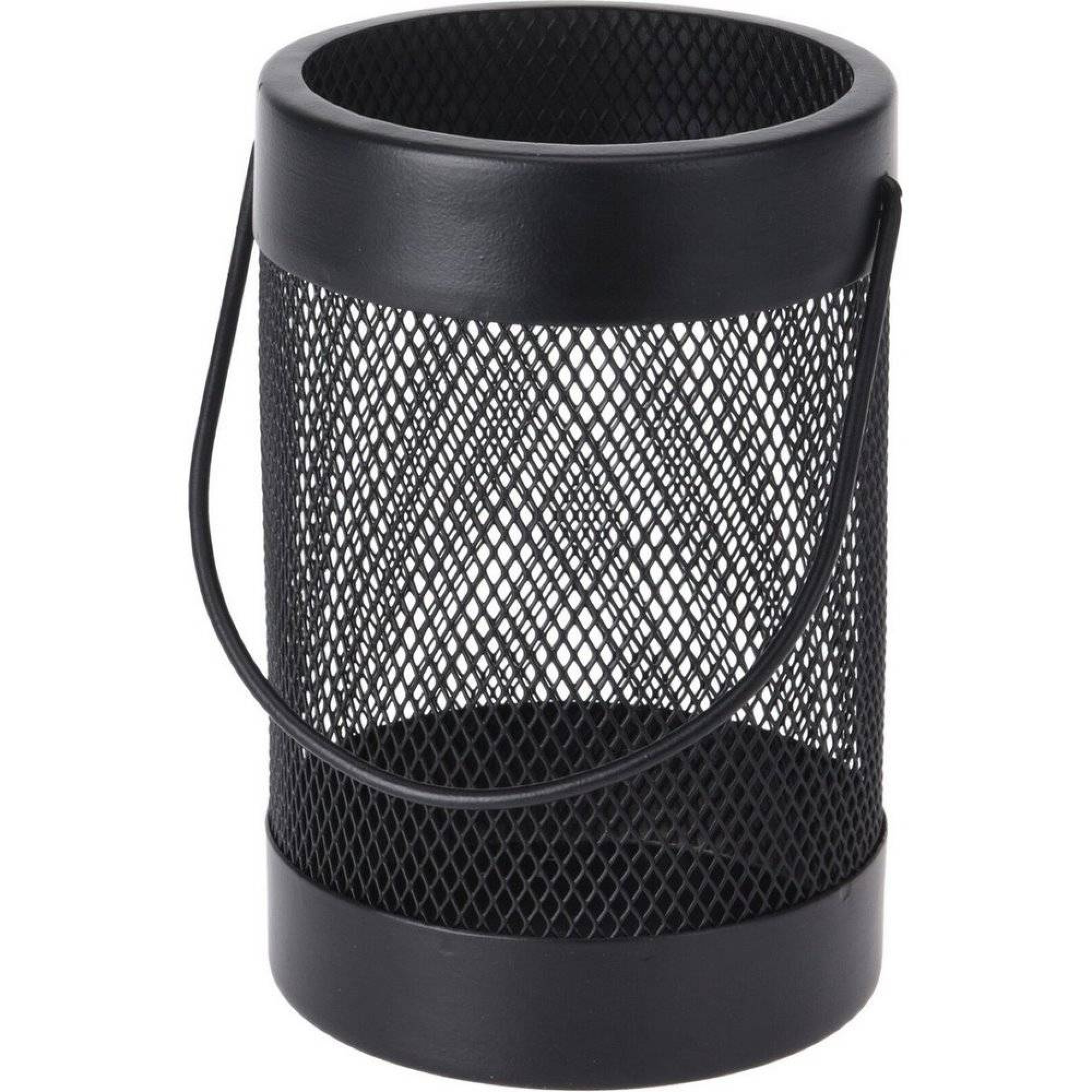 فانۆس هەڵگری مۆم تۆڕی ئاسن ڕەنگی رەش.