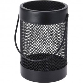 فانۆس هەڵگری مۆم تۆڕی ئاسن ڕەنگی رەش.