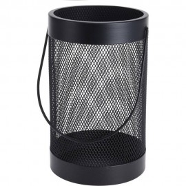 فانۆس هەڵگری مۆم تۆڕی ئاسن  ڕەنگی رەش.