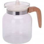 قوری چای شووشەی بە دەسکی داری 1.5 لیتر
