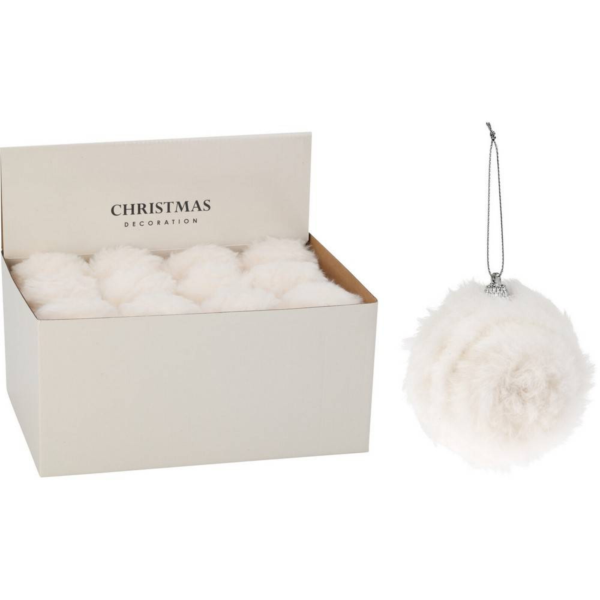 تۆپی کریسمس بە 80 ملم لە فەڕووی دەستکرد - سپی