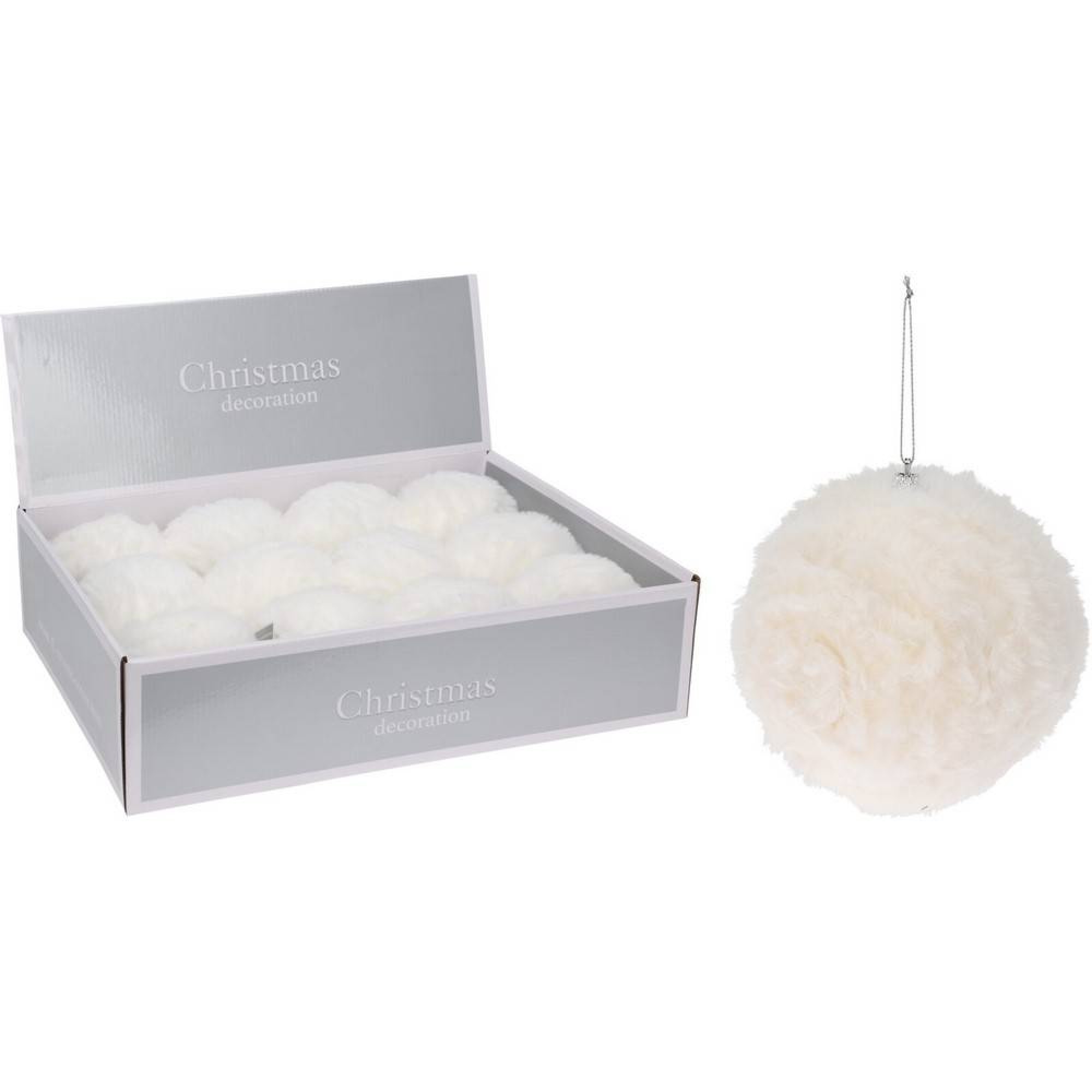 تۆپی کریسمس 120 ملم لە فەڕووی دەستکرد - سپی