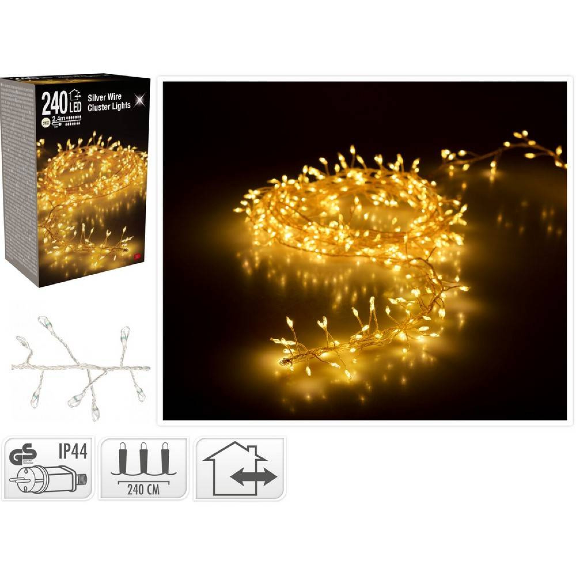 لێدی وایەری زیوی بە ئەداپتەری 240 