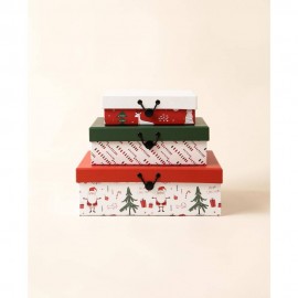 سێتی سندوقی دیاری کریسمس / پاکەت و بەستەری کریسمس، سێ پارچە بە دیزاینی کریسمس
