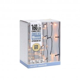 گڵۆپی کریسمس - دەتوانرێت بەیەکەوە ببەسترێت - 160 لید - 3 مەتر - سپی گەرم