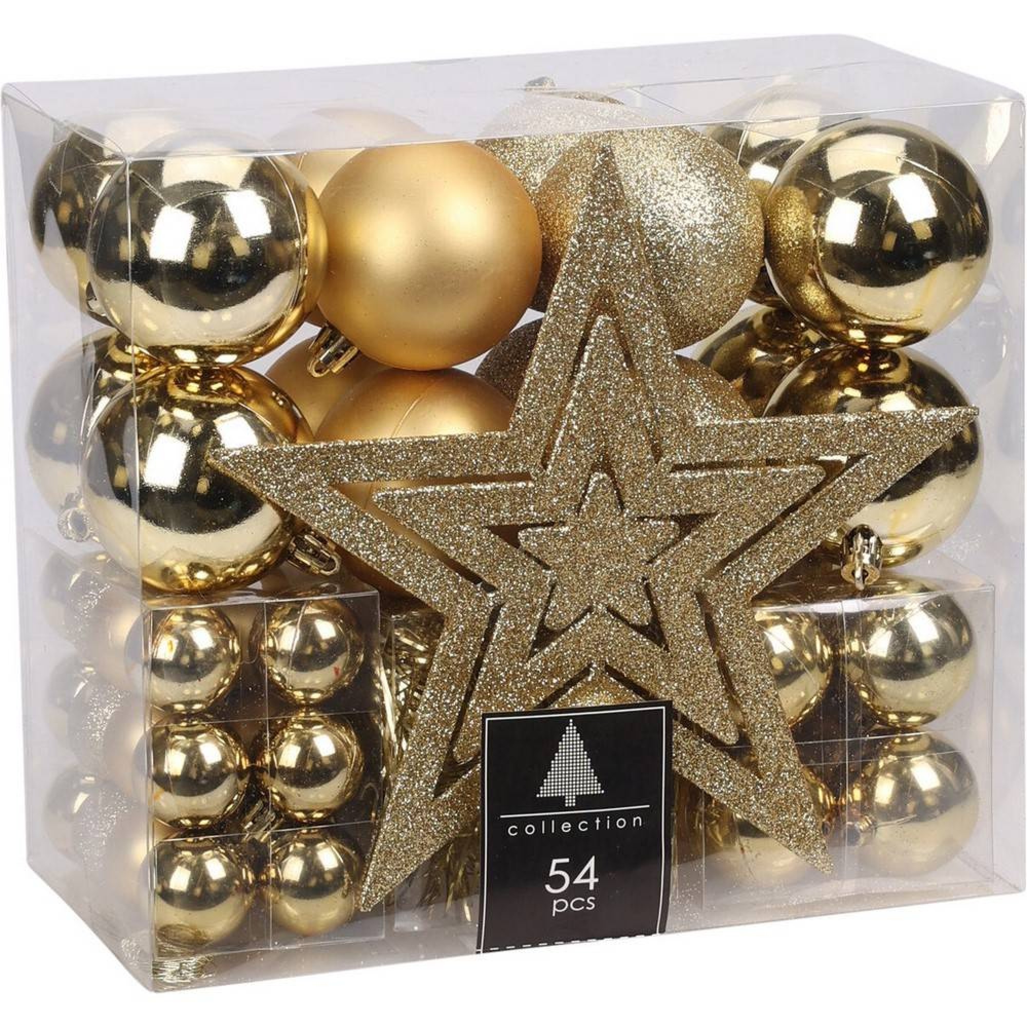 سێتی تۆپی کریسمس 54 پارچە - زێڕین