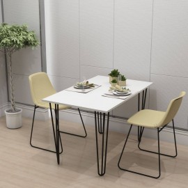 مێزی نانخواردن بە قاچی کانزایی 140*80*74 سم بە ڕەنگی سپی