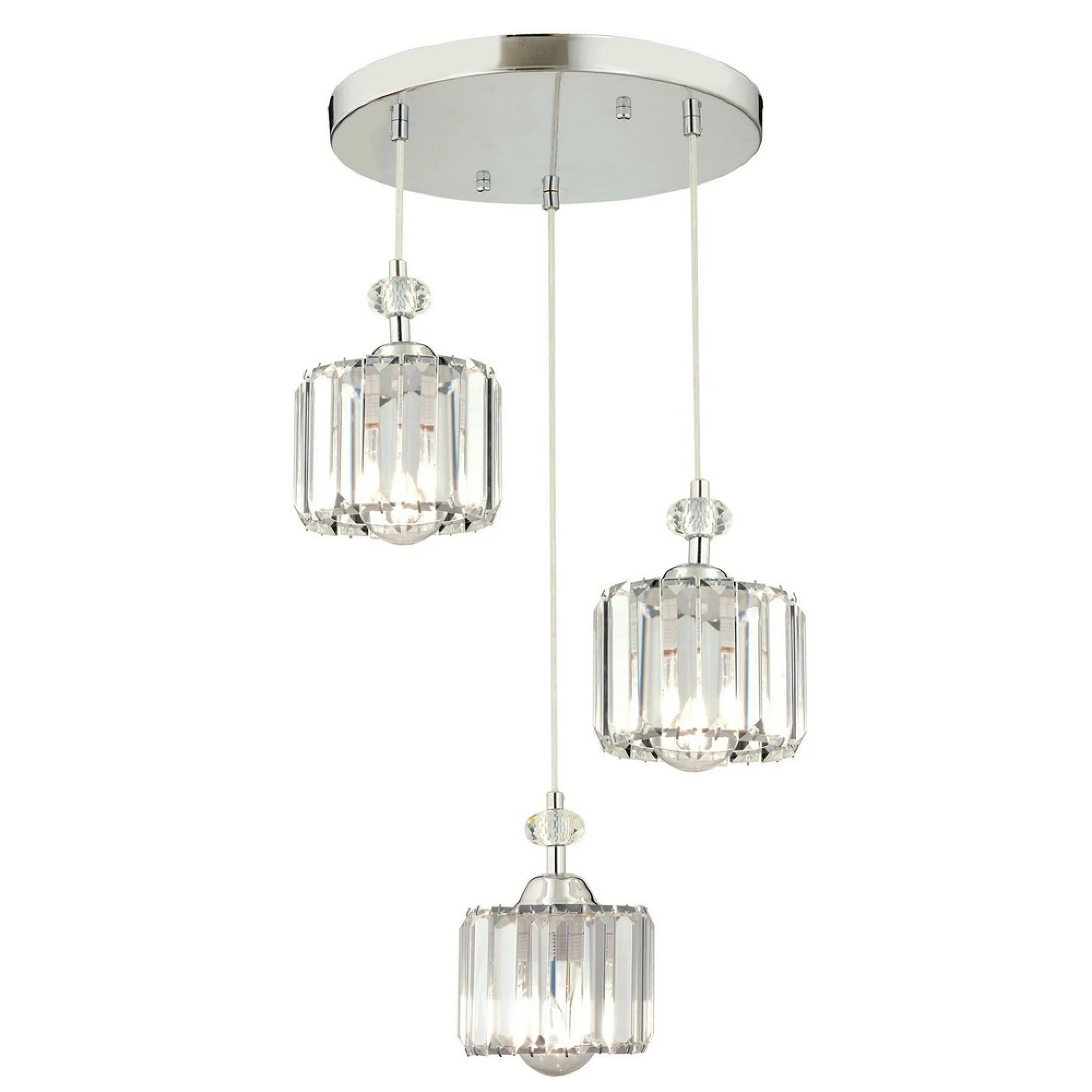 چرای هەڵواسراو بازنەی 3 چرا کریستاڵی جۆری ساکا - کرۆم