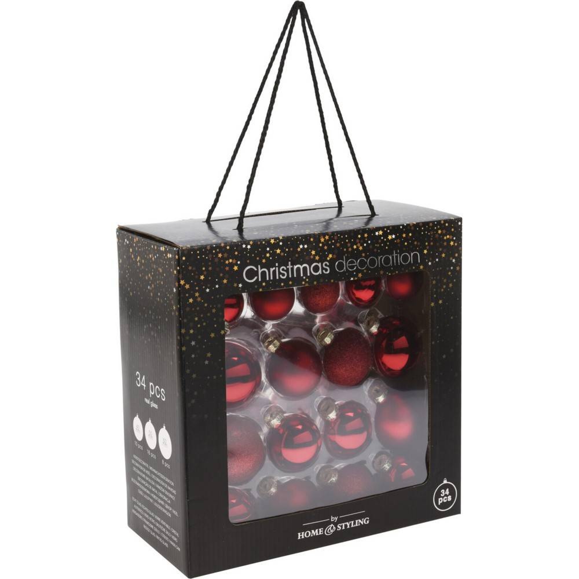 سێتی تۆپی کریسمس 34 پارچە - سوور